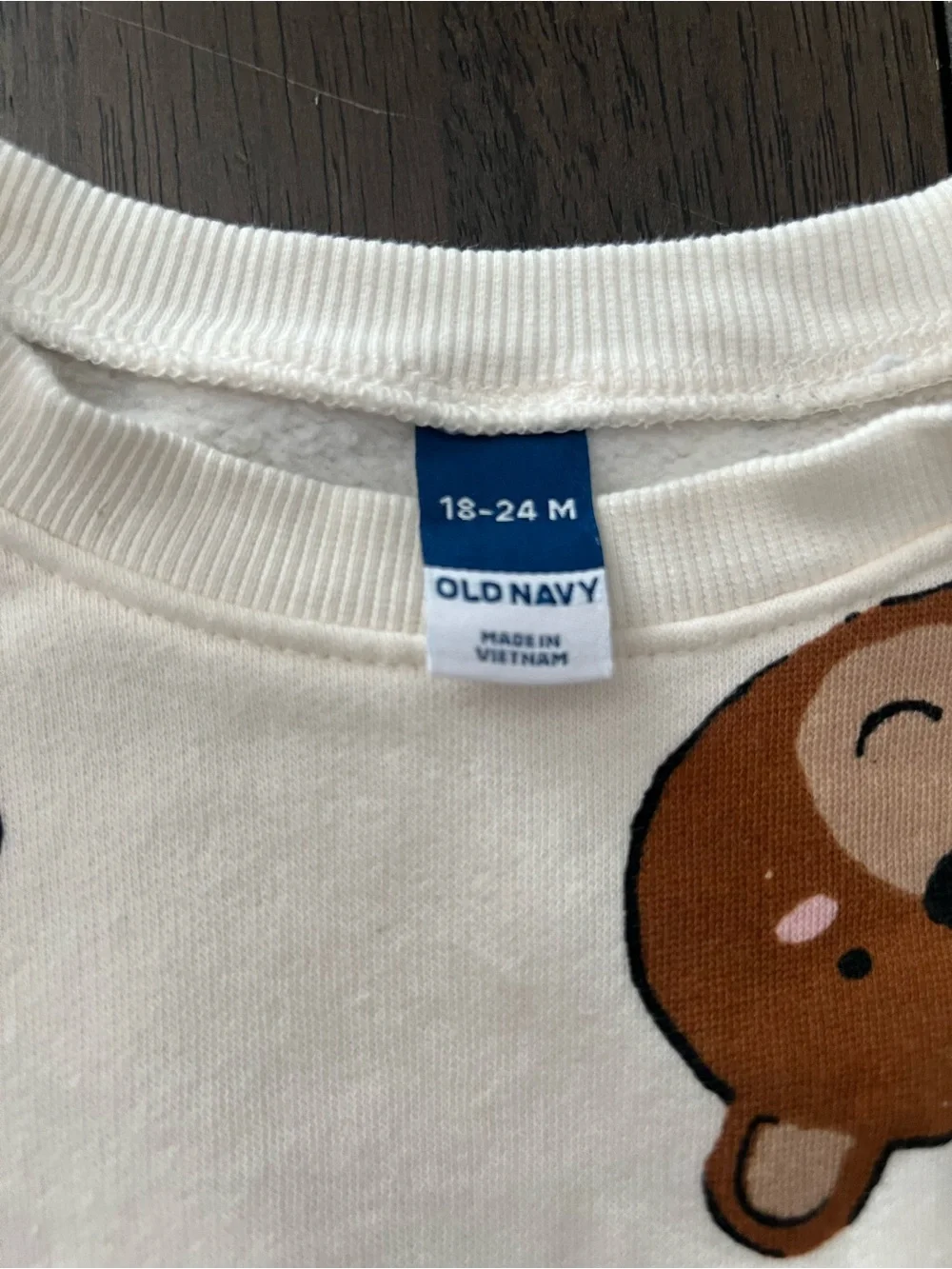 18-24 month Bear Print Cream Sweatshirt/pants set
